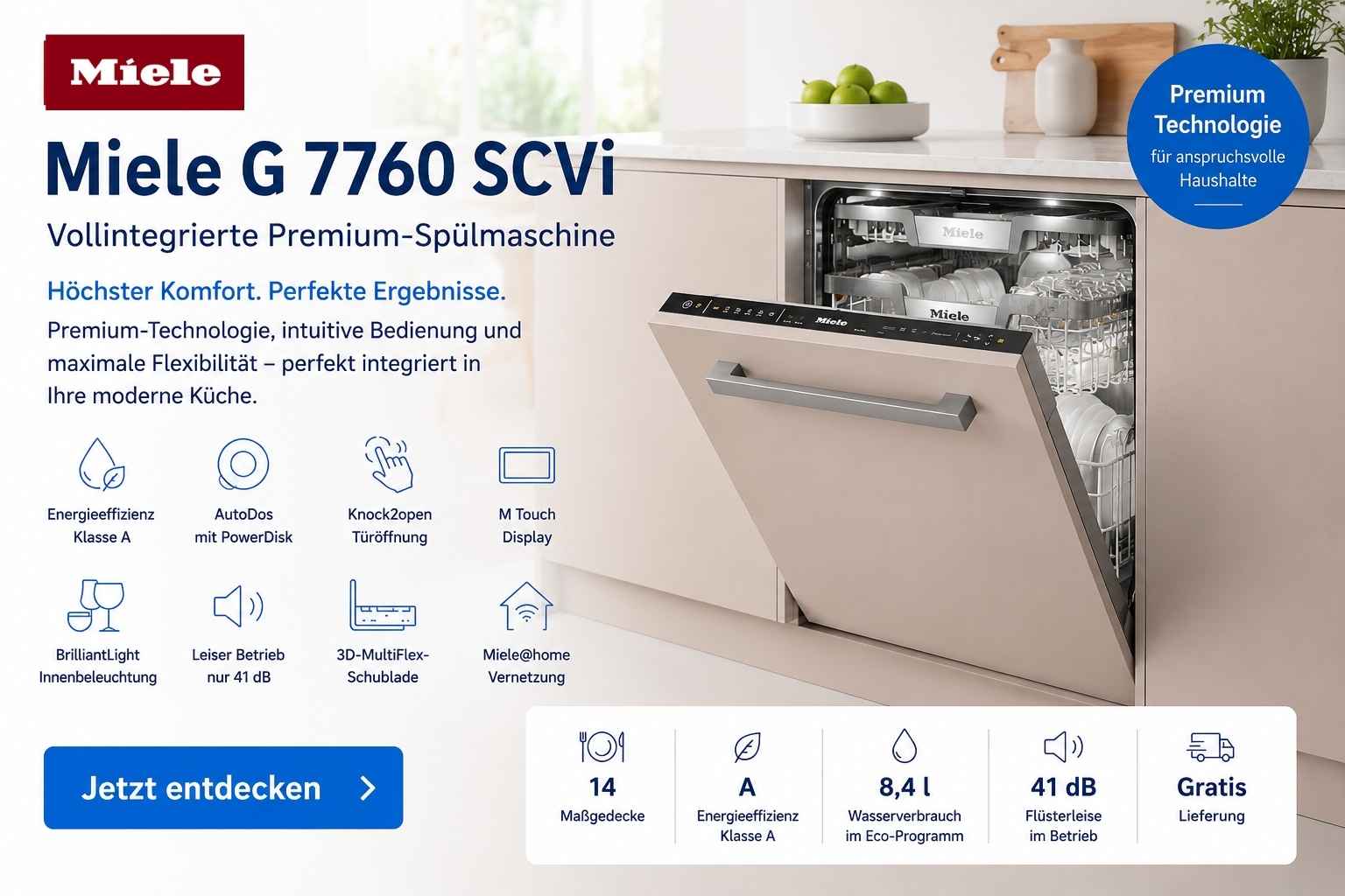 Vollintegrierte Spülmaschine Miele G 7760 SCVi
