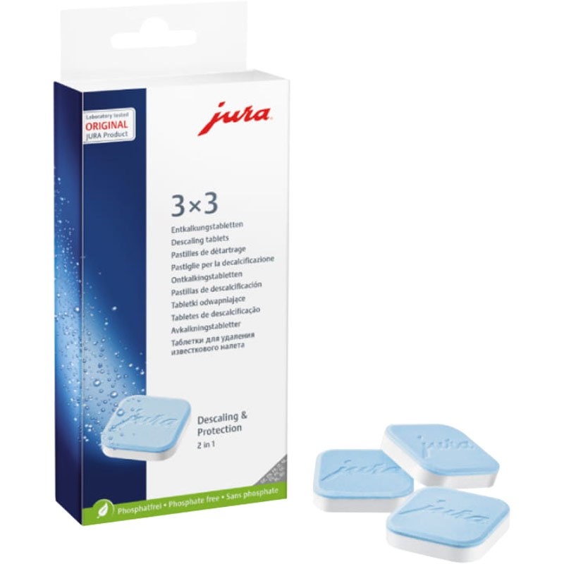 JURA 2-Phasen-Entkalkungstabletten 9 Tabletten (3 Entkalkungsvorgänge)