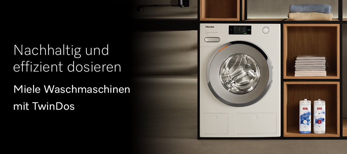 Miele Waschmaschinen mit TwinDos - Nachhaltig und effizient dosieren Miele Waschmaschinen kaufen mit TwinDos günstig beim Fachhändler Holzleitner bestellen