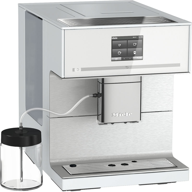 Kaffeevollautomat mit Milchaufschäumer Miele CM 7350 Brillantweiss