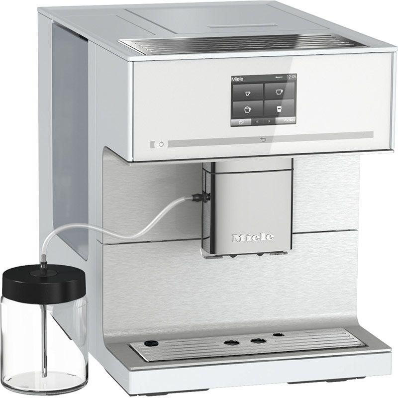Kaffeevollautomat mit Milchaufschäumer Miele CM 7350 Brillantweiss